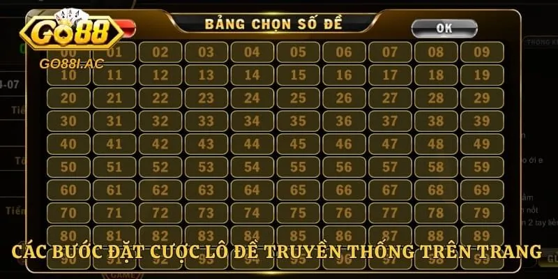 Các bước đặt cược lô đề truyền thống trên trang game