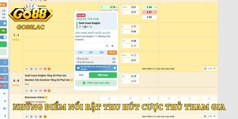 Những điểm nổi bật thu hút cược thủ tham gia
