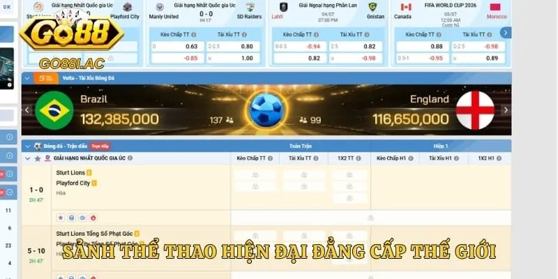 Sảnh thể thao hiện đại mang đến không gian cá cược đẳng cấp thế giới