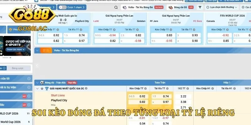 Soi kèo bóng đá theo từng loại tỷ lệ riêng