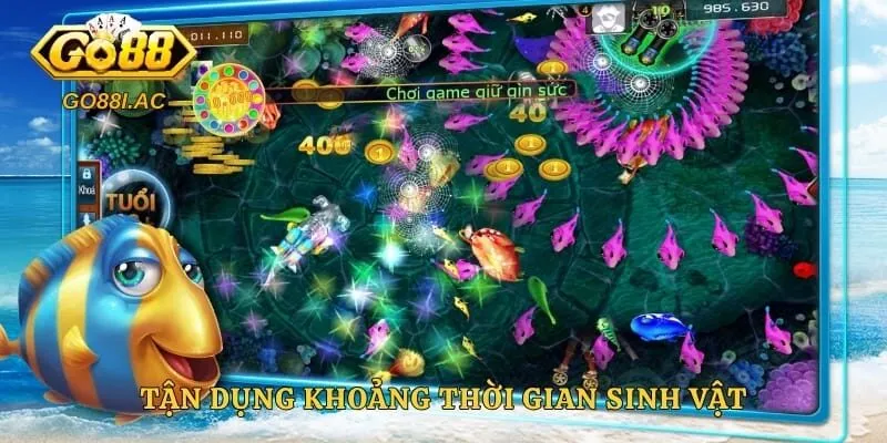 Mẹo Bắn Cá - Chiến Thuật Săn Cá Khổng Lồ Dễ Thắng Nhất 4 Tận dụng khoảng thời gian sinh vật vừa bước vào màn hình