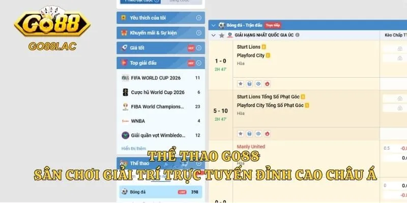 Thể Thao GO88 - Sân Chơi Giải Trí Trực Tuyến Đỉnh Cao Châu Á